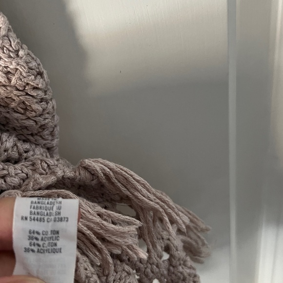 Aerie Tan Crochet Knit Fringe Crop Tank Top fringe Sz XS - Picture 5 of 5